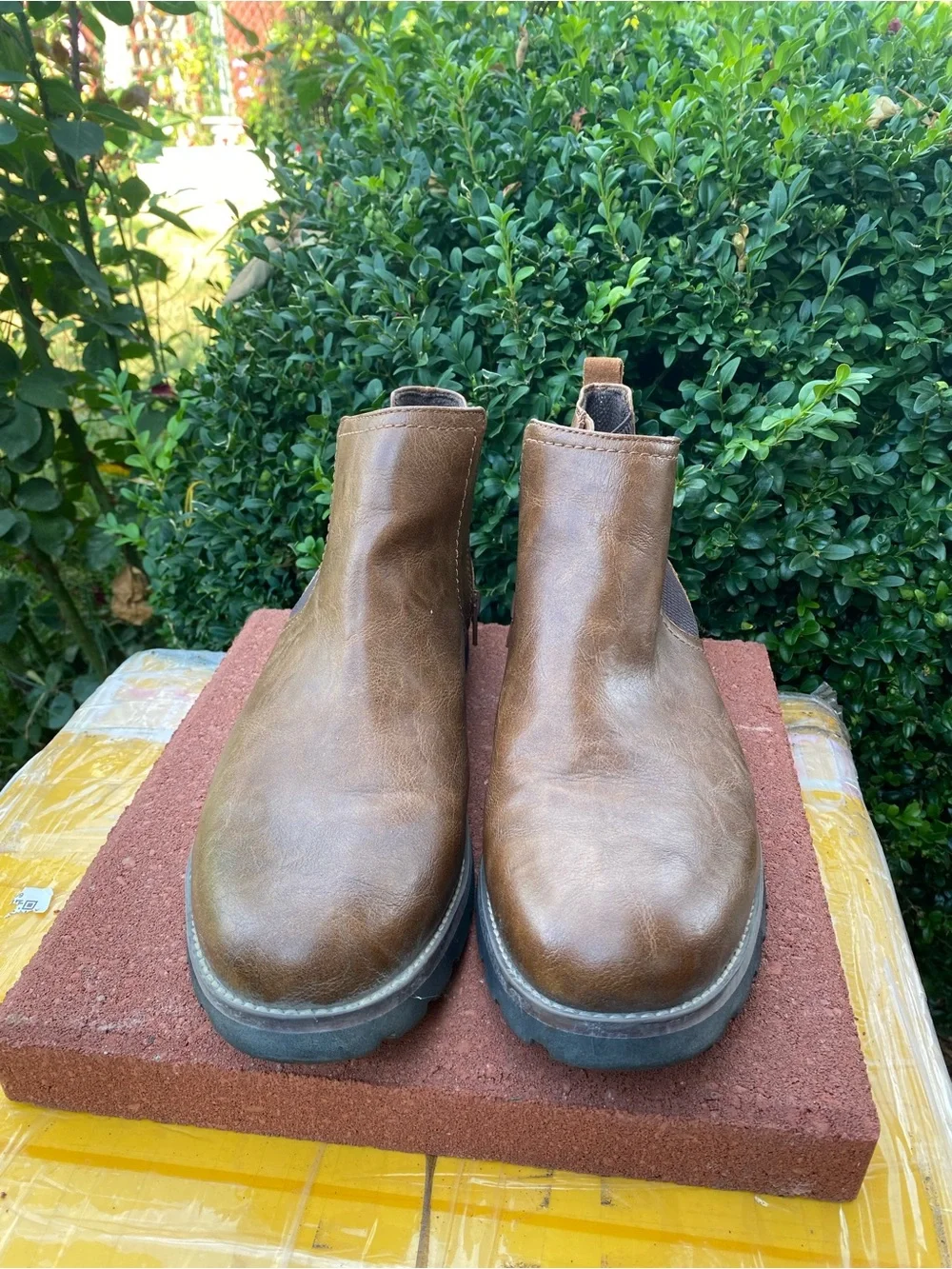 Dr Scholls Men's Brown Leather Chelsea Boots Slip-On Ankle Boots SZ 10.5M